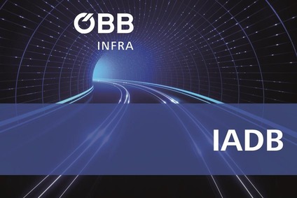 © ÖBB/envfx/adobe.stock.com Teaserbild, Tunnel mit Schienenstrang und Text IADB
